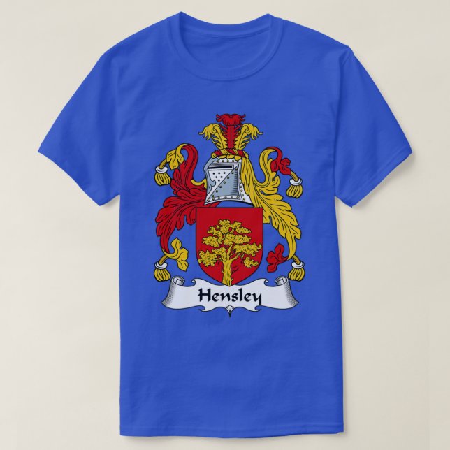 Hensley Coat of Arms Familienwappen T-Shirt (Design vorne)