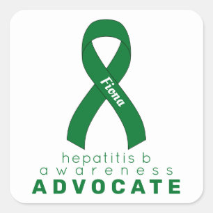 Hepatitis B Advocate Aufkleber am weißen Quadrat