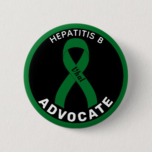 Hepatitis B Advocatus Ribbon White Button