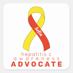 Hepatitis C Advocate Aufkleber am weißen Quadrat