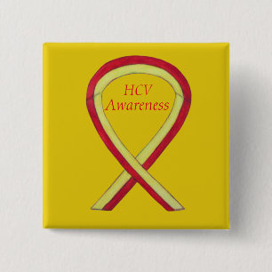 Hepatitis C (HCV) Sensibilisierung Angel Ribbon Bu Button