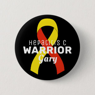 Hepatitis C Warrior Ribbon Black Button