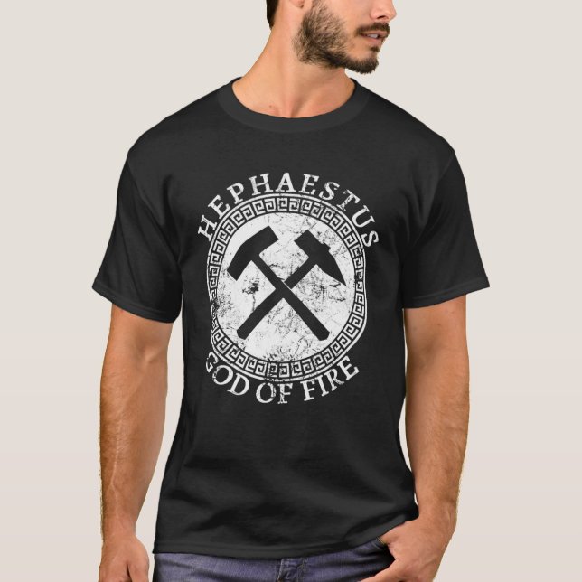Hephaestus Greek God Of Fire Smithing And Crafting T-Shirt (Vorderseite)
