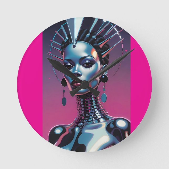 Her Beauty Was Indistinguishable Runde Wanduhr (Vorderseite)