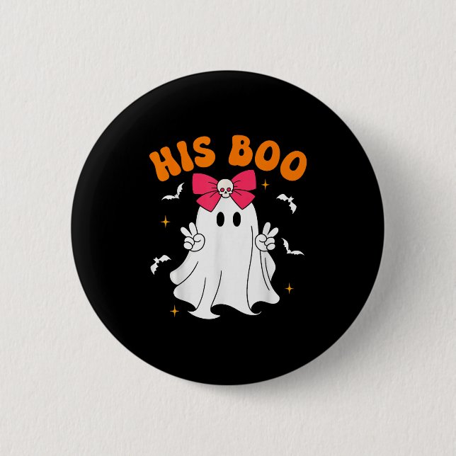 Her Boo &amp; His Boo Funny Matching Halloween Cou Button (Vorderseite)