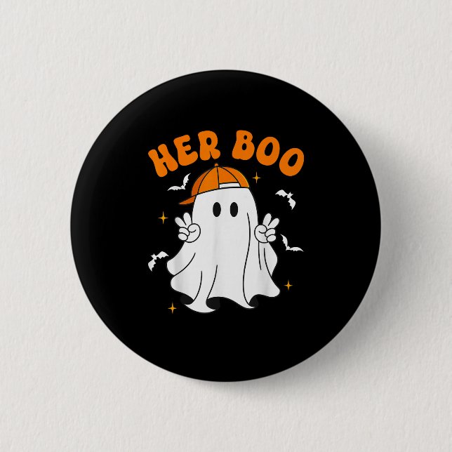 Her Boo &amp; His Boo Funny Matching Halloween Cou Button (Vorderseite)