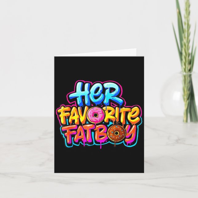 Her Favorite Fatboy Funny Donut Lover Humor  Karte (Vorderseite)