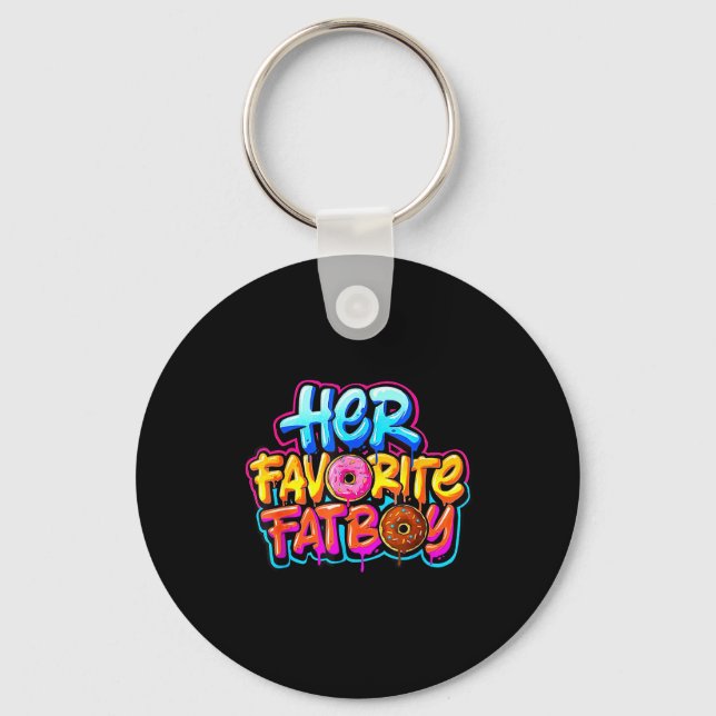 Her Favorite Fatboy Funny Donut Lover Humor  Schlüsselanhänger (Vorderseite)