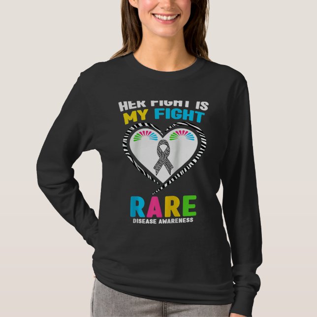 Her Fight is My Fight Rare Disease Awareness Ragla T-Shirt (Vorderseite)