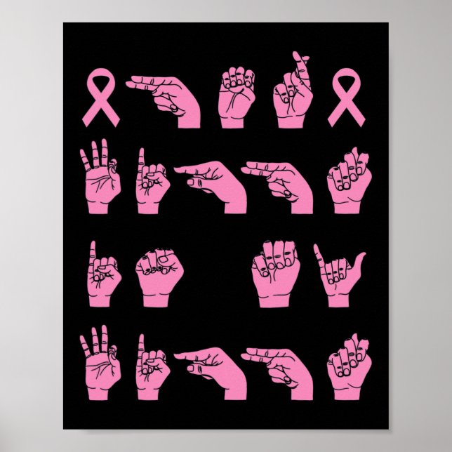 Her Fight Is My Fight Sign Language Breast Cancer  Poster (Vorne)