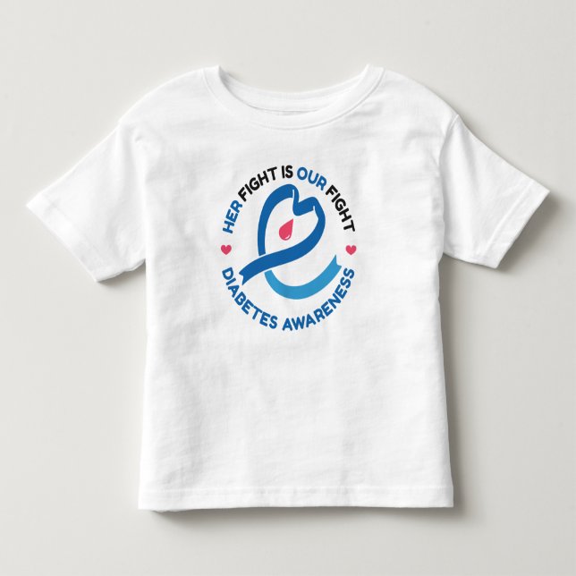 Her Fight Is Our Fight – Diabetes Awareness Kleinkind T-shirt (Vorderseite)