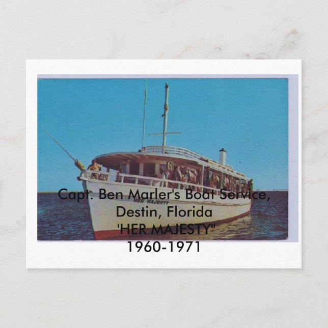 HER MAJESTY Capt Ben Marler, Destin, Florida Postkarte (Vorderseite)