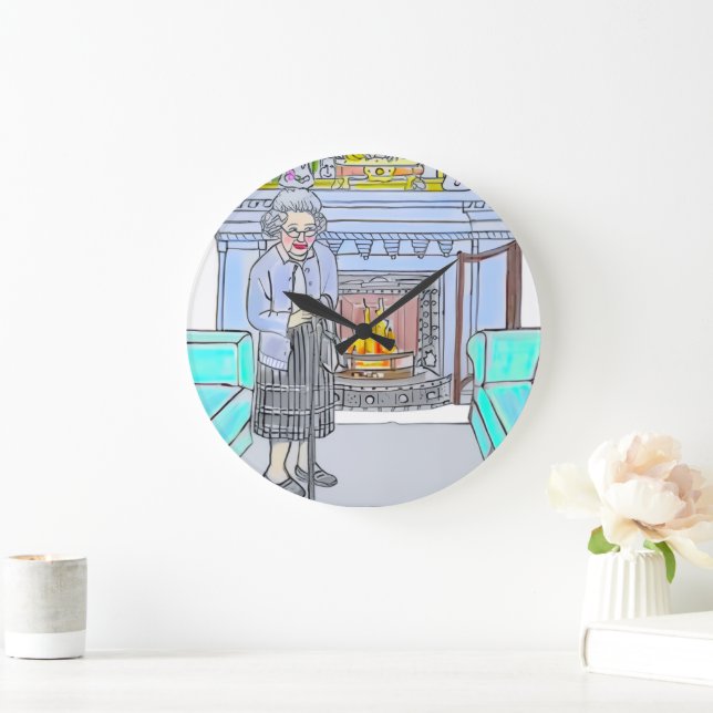 Her Majesty, Queen Elizabeth II Große Wanduhr (Zuhause)