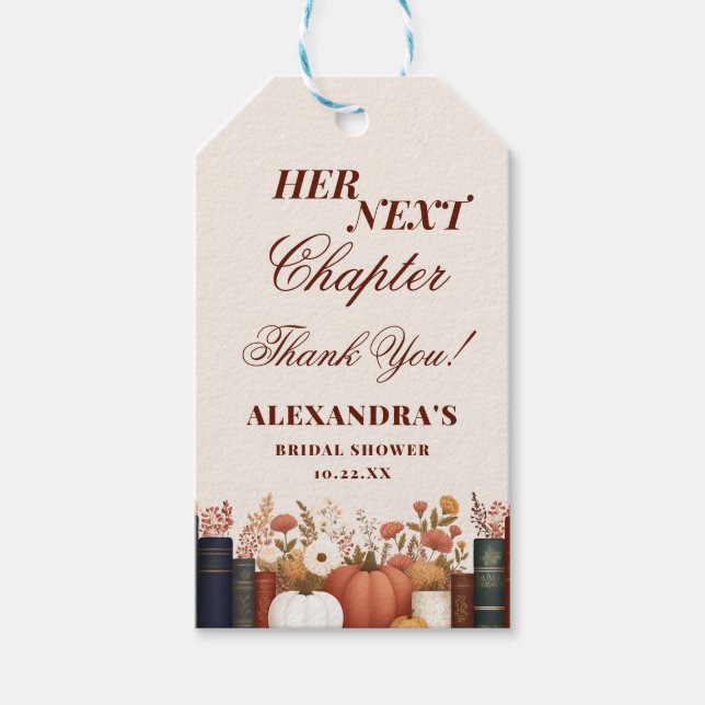 Her Next Chapter Book Theme Bridal Shower Favor Geschenkanhänger (Vorderseite)