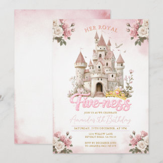 Her Royal Five-ness Princess Birthday Pink Einladung