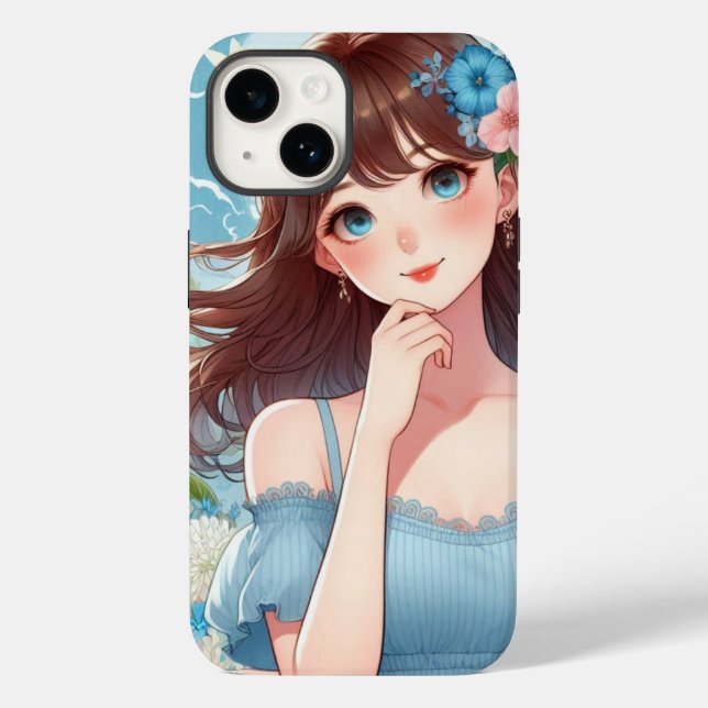 Her Sky-Blue Gaze　iPhone / iPad ケース Case-Mate iPhone 14 Hülle (Rückseite)