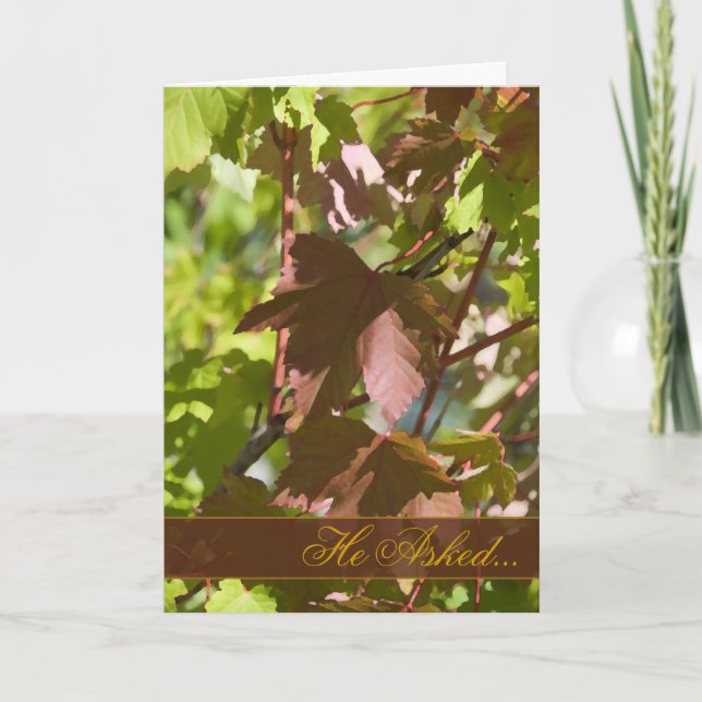 Herabfallwechsel Blätter Verlobung Ankündigung (Vorderseite)