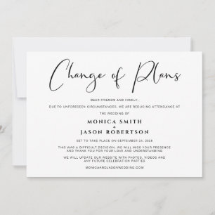 Herabgesetzte Änderung der Pläne Elegant Ankündigung