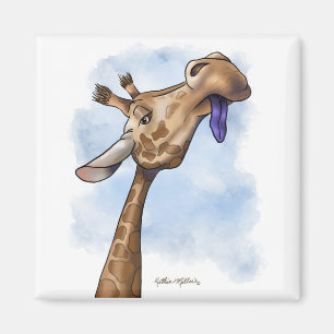 Herablassender Giraffen-Cartoon Magnet
