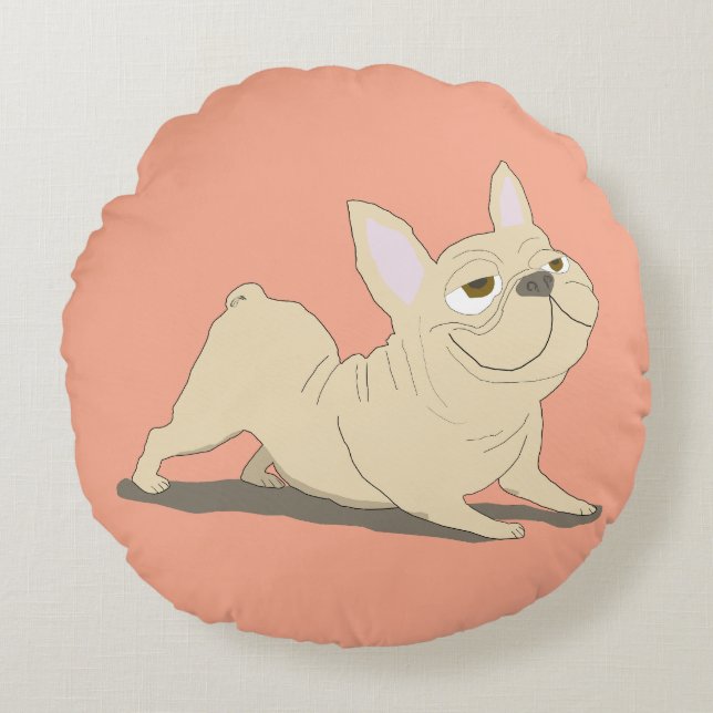 Herabschauender Hund Rundes Kissen (Vorderseite)