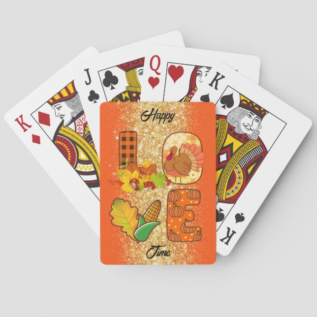 Herabsetzung der Liebe Herbsteinstellung Text und  Spielkarten (Rückseite)