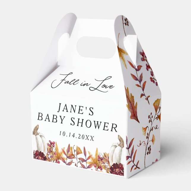 Herabsetzung der Liebe White Pumpkin Baby Dusche Geschenkschachtel (Vorderseite)