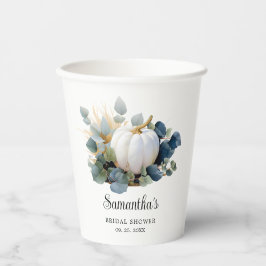 Herabsetzung der weißen Kürbis und der Vegetation Pappbecher