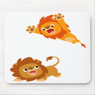 Herabstoßen und gestürzt!! Cartoon-Löwen Mousep Mousepad
