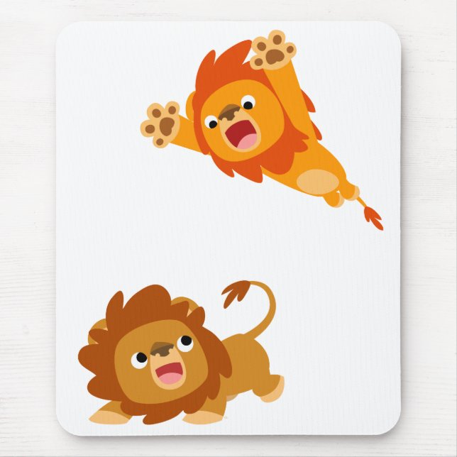 Herabstoßen und gestürzt!! Cartoon-Löwen Mousepad (Vorne)