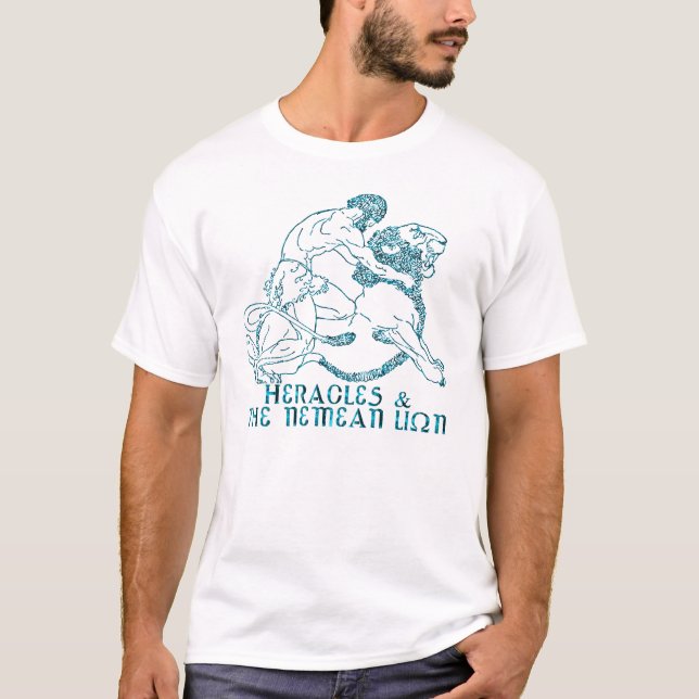 Heracles u. der Nemean Löwe T-Shirt (Vorderseite)