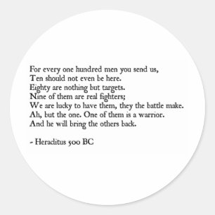 Heraclitus Zitat Runder Aufkleber