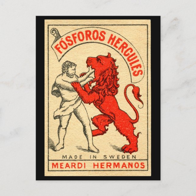 Herakles combat la carte postale du lion néméen (Devant)
