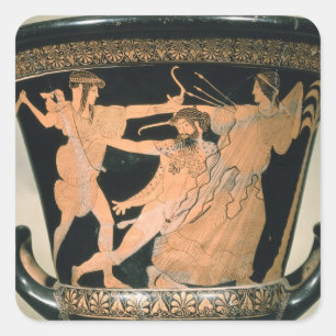 Herakles Struggling, Details aus einer attischen r Quadratischer Aufkleber