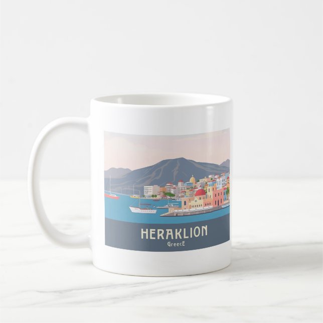 Heraklion Greece Pastel Travel – Venetian Harbor Kaffeetasse (Links)