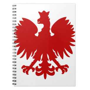 Heraldic Animal Eagle Red Silhouette Crown Notizblock