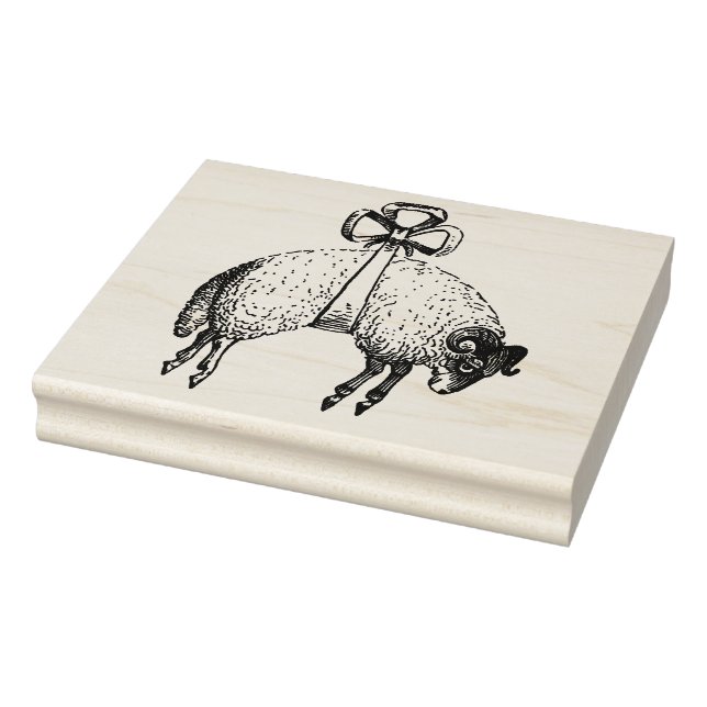 Heraldic Banded Fleece Ram Sheep Wappen Emblem Gummistempel (Stempel)