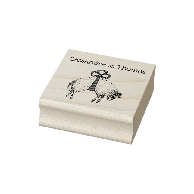 Heraldic Banded Fleece Ram Sheep Wappen Emblem Gummistempel (Stempel)