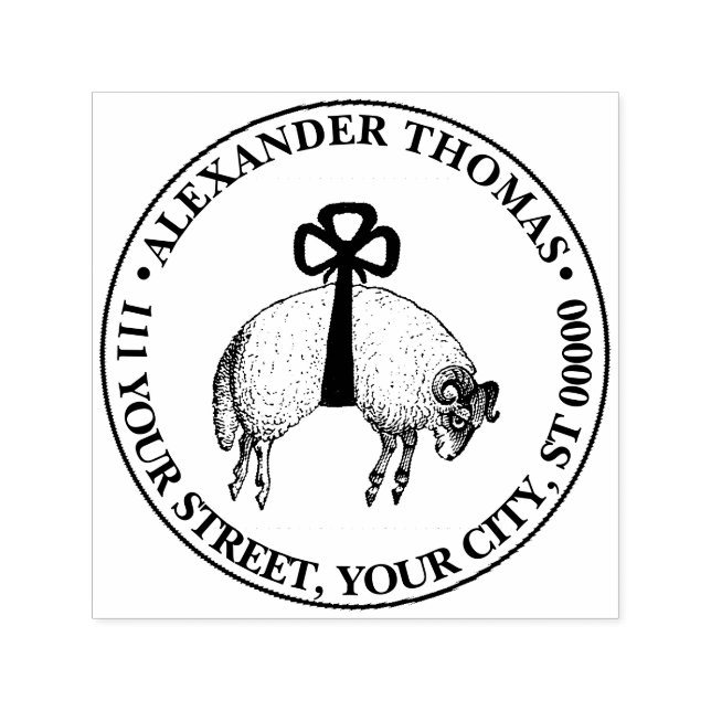 Heraldic Banded Fleece Ram Sheep Wappen Emblem Permastempel (Design)