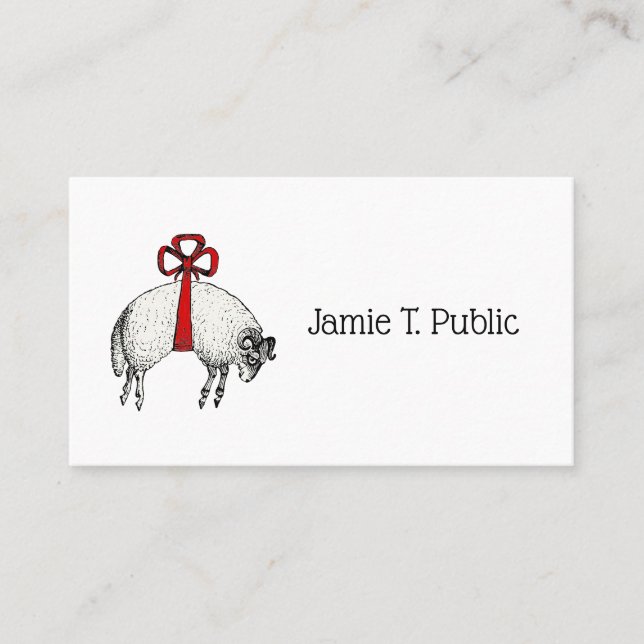 Heraldic Banded Fleece Ram Sheep Wappen Emblem Visitenkarte (Vorderseite)