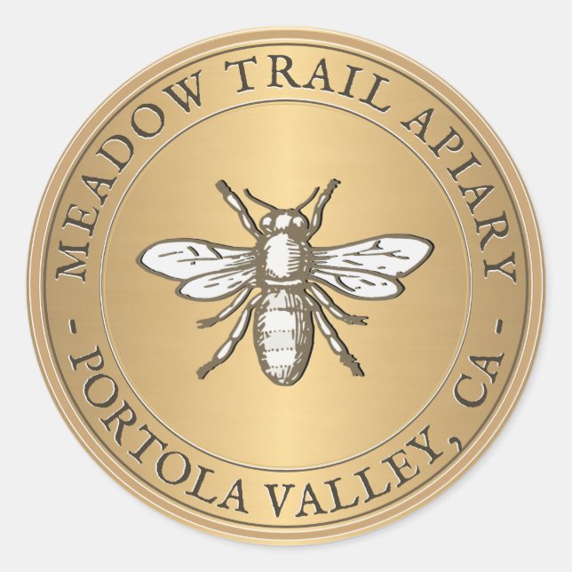 Heraldic Bee Metallic Gold Sticker (Vorderseite)