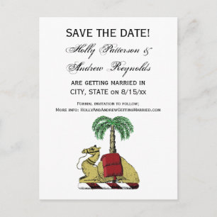 Heraldic Camel Palm Tree Color Coat of Arms Ankündigungspostkarte