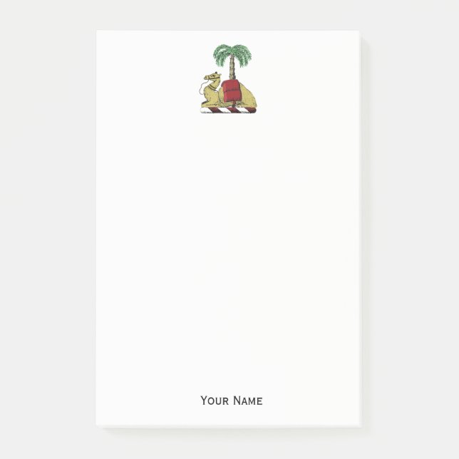 Heraldic Camel Palm Tree Color Coat of Arms Post-it Klebezettel (Vorderseite)