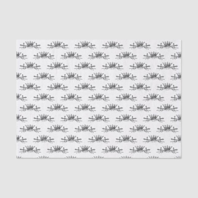 Heraldic Crown Crossed Schwerter Sabers Emblem Wap Seidenpapier (Vorderseite)