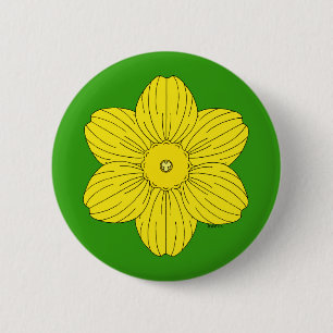 Heraldic Daffodil Button