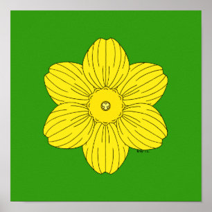 Heraldic Daffodil Poster