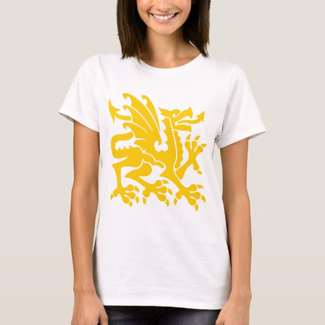 Heraldic Dragon 01 - Amber T-Shirt (Vorderseite)