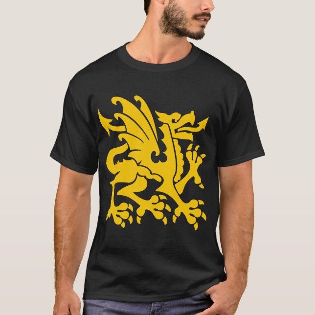 Heraldic Dragon 01 - Amber T-Shirt (Vorderseite)