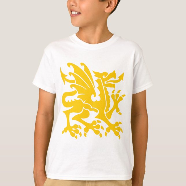 Heraldic Dragon 01 - Amber T-Shirt (Vorderseite)