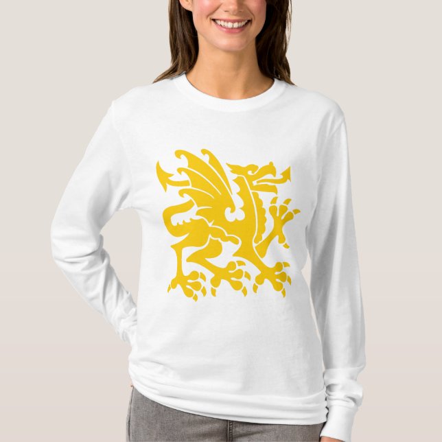 Heraldic Dragon 01 - Amber T-Shirt (Vorderseite)
