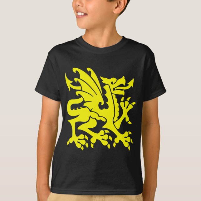 Heraldic Dragon 01 - Gelb T-Shirt (Vorderseite)